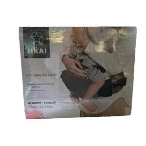 HKAI JP0981 5-IN-1 Baby Hip Seat Carrier w/Large Capacity Pocket Grey New Sealed